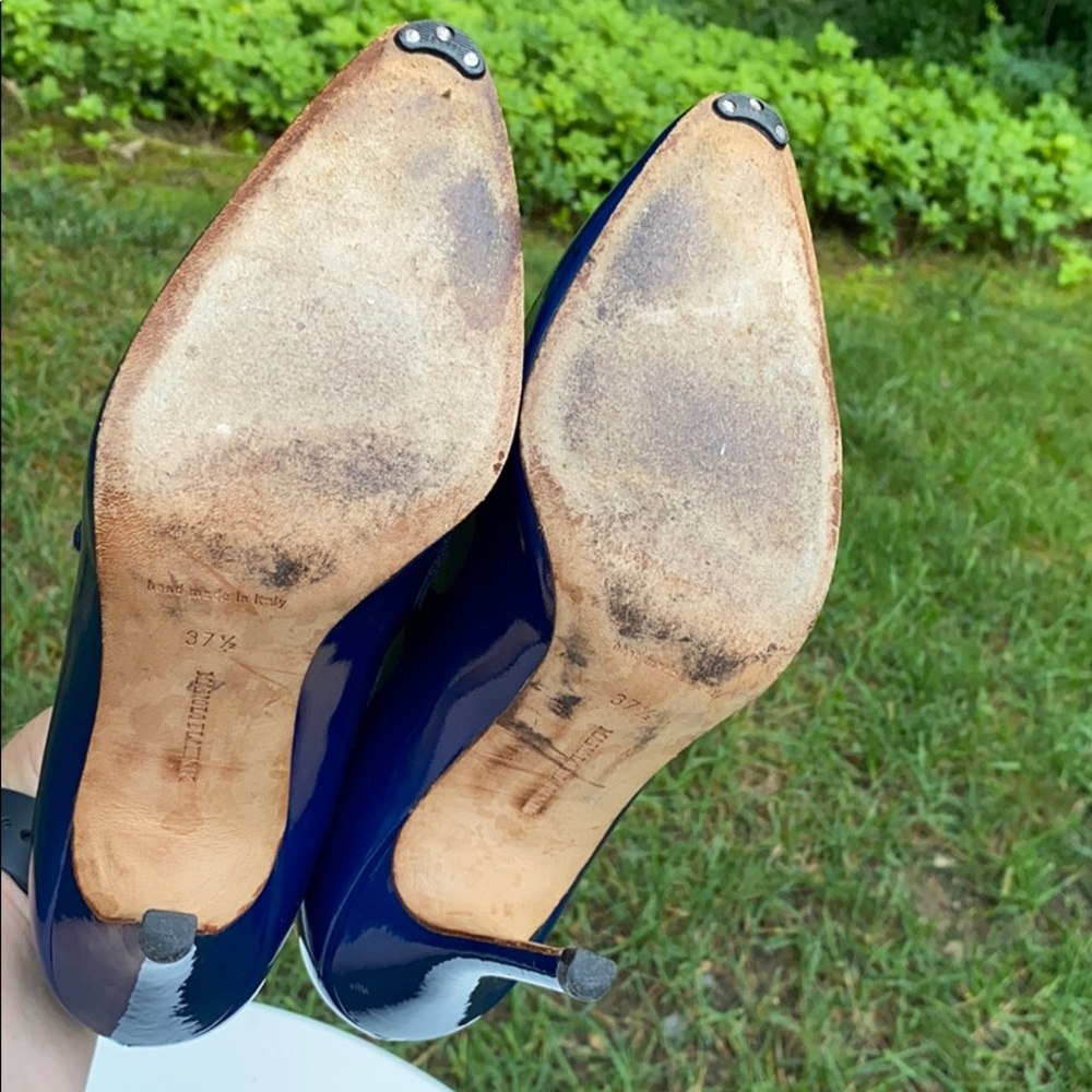 Manolo Blahnik "Campari" Mary Janes in Blue patent - Picture 9 of 9